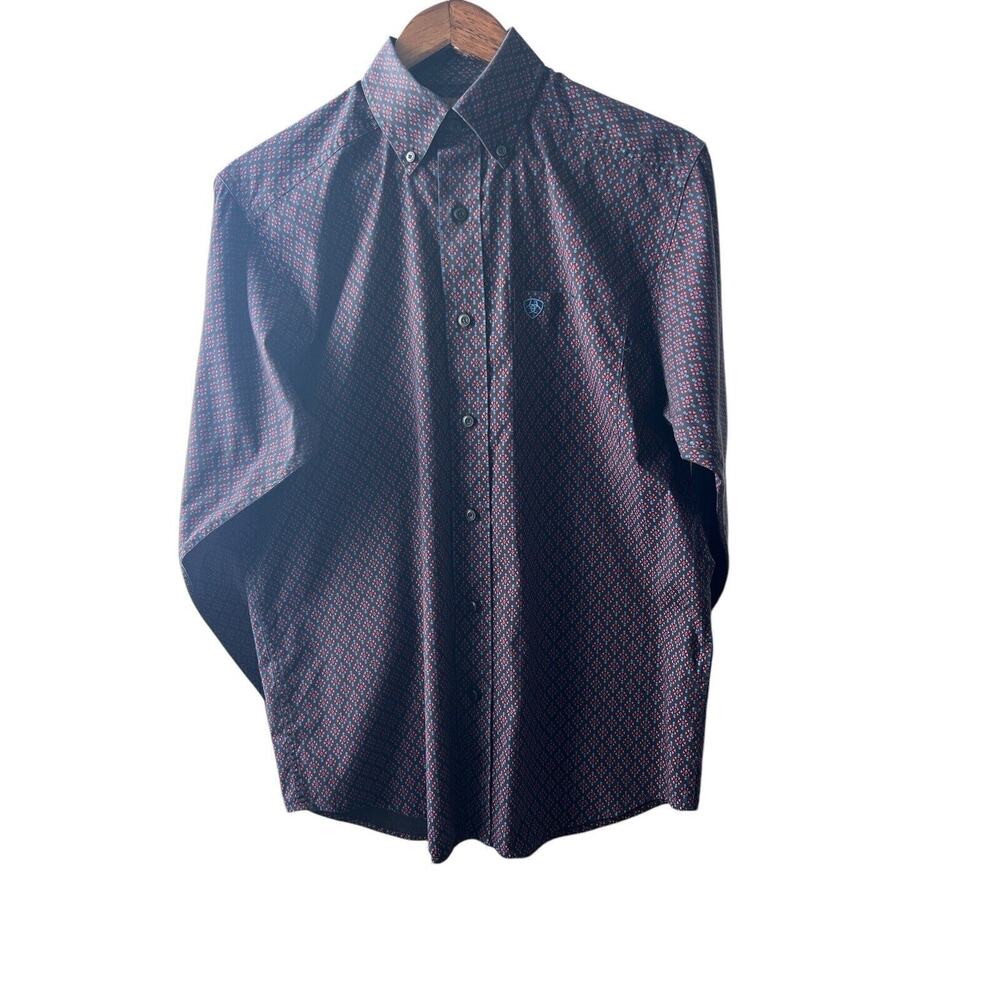 Ariat Fitted Stretch Southwestern Small Long Sleeve Button-Up Shirt Geometric